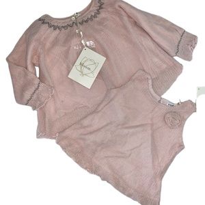 BLOOM LOVE New Pink Cardigan & Tank, Sz 12-18 mo